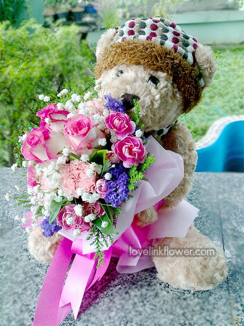 ตุ๊กตาช่อดอกไม้ น้องหมีจริงใจ Bu 05