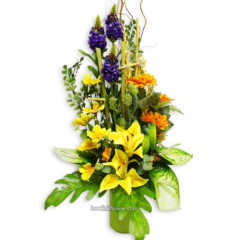 แจกันดอกไม้ประดิษฐ์ ส่งรัชดาภิเษก และทั่วกรุงเทพ แจกัน สุขสมหวัง ดอกไม้ประดิษฐ์ At 20