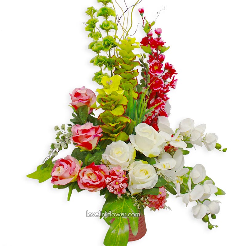 แจกันดอกไม้ประดิษฐ์ ส่งพระราม 9 และทั่วกรุงเทพ แจกันเริ่มต้นอย่างสวยงาม ดอกไม้ประดิษฐ์ At 19