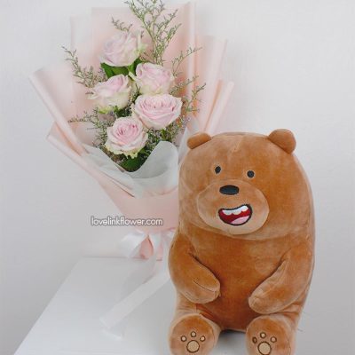 ตุ๊กตาหมีช่อดอกไม้แบบน่ารักๆ