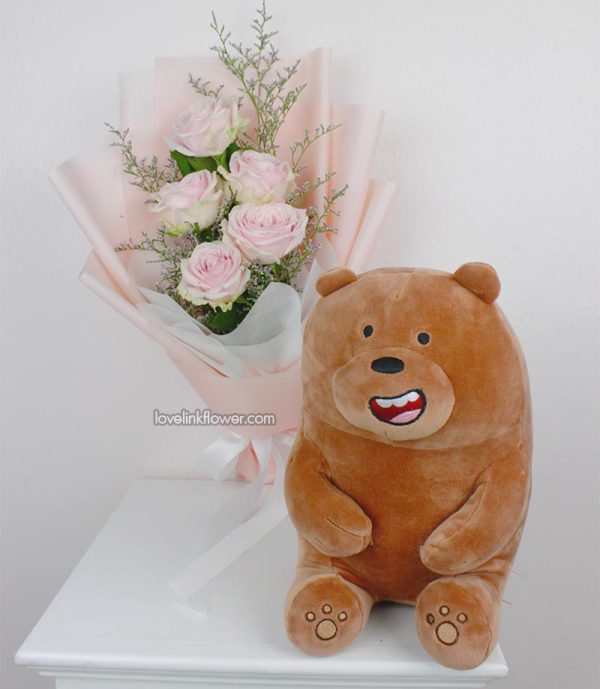 ตุ๊กตาหมีช่อดอกไม้แบบน่ารักๆ