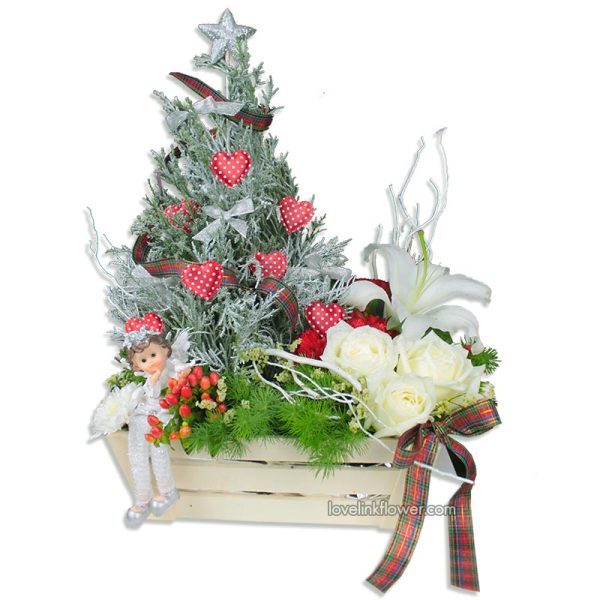 กล่องดอกไม้คริสมาส ของขวัญคริสมาส ของขวัญปีใหม่