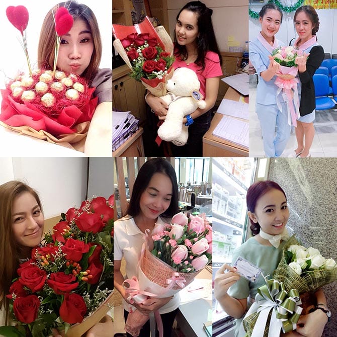 บริการถ่ายรูปหลังจากส่งดอกไม้